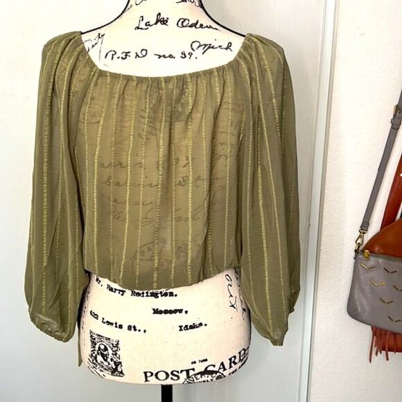 NWT! BCBGeneration Olive Green Crop Top Size Large - Picture 4 of 6